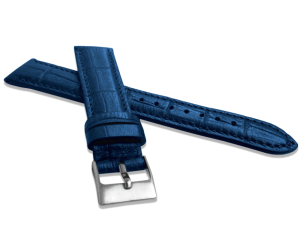 Metalický modrý řemínek LAVVU CROCO METALLIC z luxusní kůže Top Grain - 20