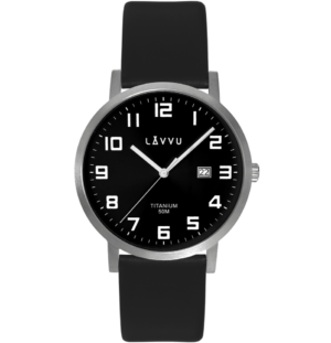 LAVVU Extrémne ľahké pánske hodinky TITANIUM LYNGDAL Black