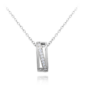 MINET Luxusný strieborný náhrdelník s bielymi zirkónmi