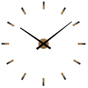 VLAHA MINIMAL Dubové drevené hodiny s nalepovacími indexmi vyrobené v Českej republike ⌀84cm