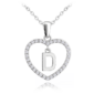 MINET Strieborný náhrdelník písmeno v srdci 