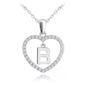 MINET Strieborný náhrdelník písmeno v srdci 