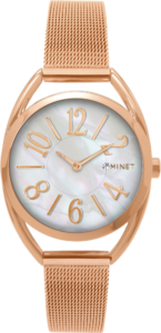 MINET Ružovo-zlaté dámske hodinky ICON ROSE GOLD PEARL MESH