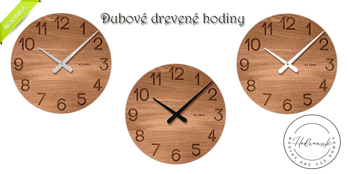 Dubové drevené hodiny vlaha