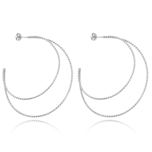 MINET Strieborné náušnice dvojité CIRCLES