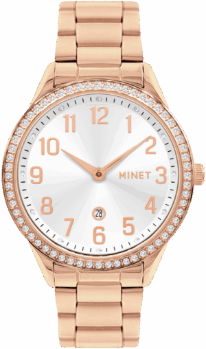 MINET Ružovo-zlaté dámske hodinky AVENUE s číslami