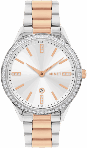 MINET Dámske hodinky AVENUE v striebornom a ružovom zlate