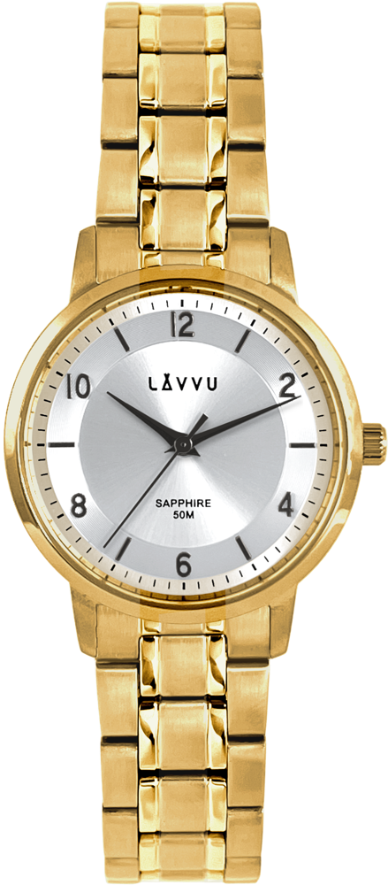 LAVVU Dámske hodinky LINSELL zlaté so zafírovým sklom