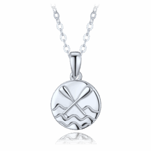 MINET Strieborný náhrdelník voda a pádla