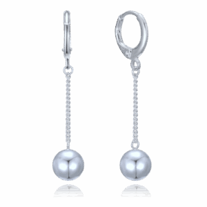 MINET Strieborné visiace náušnice s guľôčkami