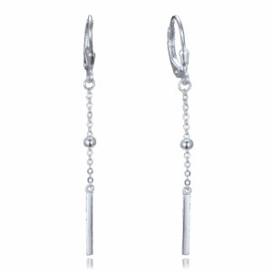 MINET Strieborné visiace náušnice s guľôčkami a tyčinkami