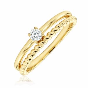 MINET Elegantní zlatý prsten s bílým zirkonem Au 585/1000 vel. 57